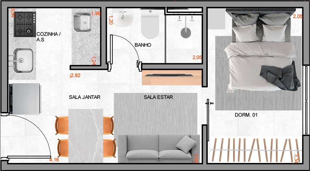 Planta 4˚ ao 12˚ pav