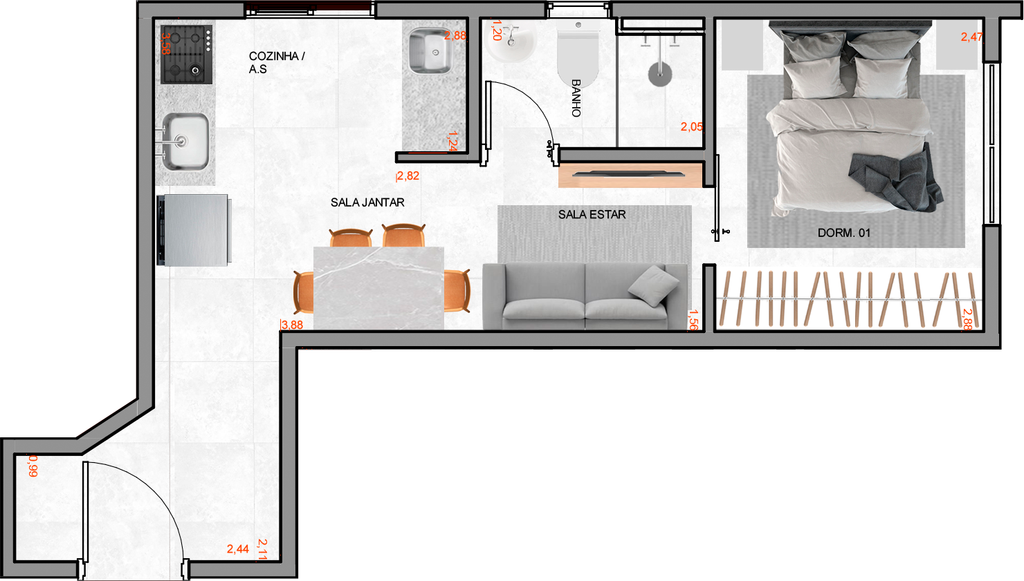 Planta 5˚ ao 12˚ pav