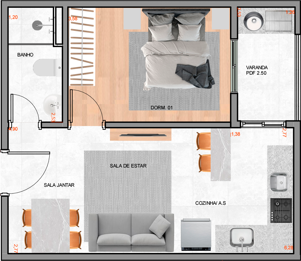 Planta 1˚ ao 3˚ pav